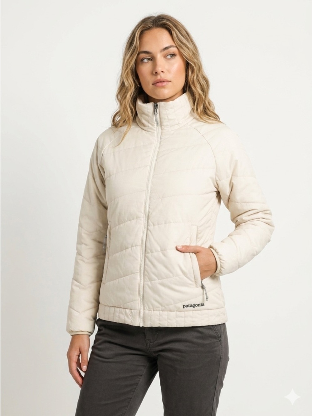 Patagonia Snowbelle Liner Jacket Reversible 3-in-1 Quilted Cream XS